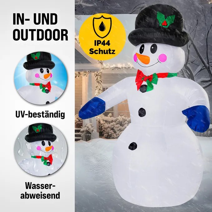 Boneco de neve insuflável com 20 LEDs 240 x 170 x 115 cm multicolorido