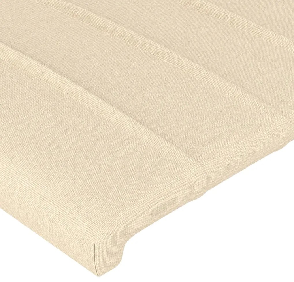 Cabeceira de cama c/ luzes LED tecido 100x5x78/88 cm cor creme