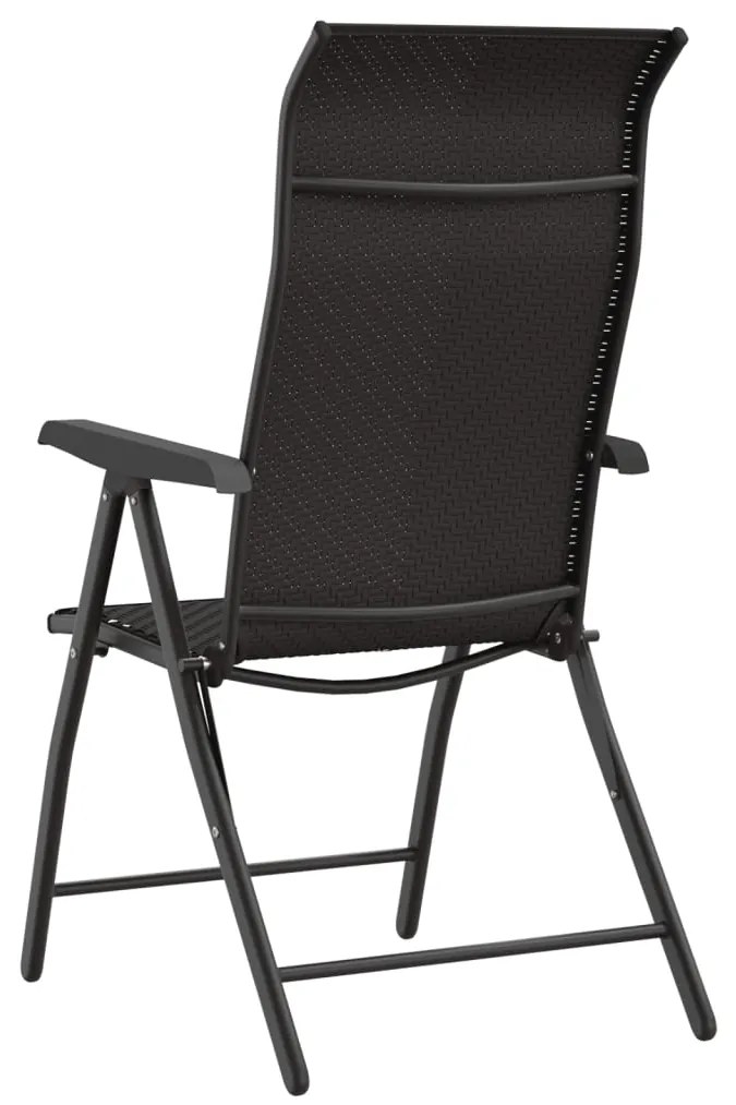 Cadeiras de jardim dobráveis 4 pcs vime PE cor preto café