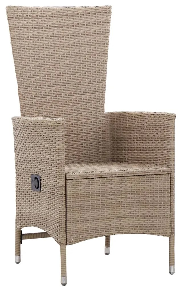 3 pcs conjunto de jantar para jardim bege