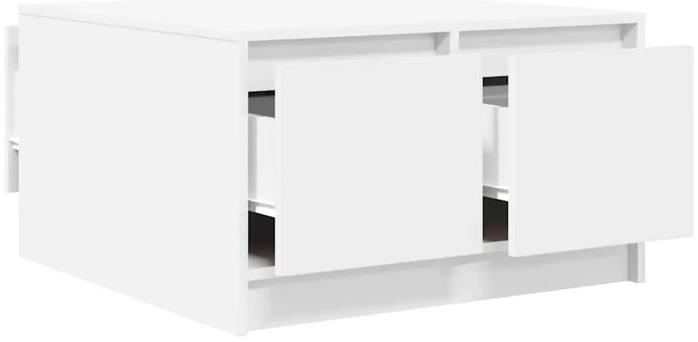 Mesa de centro com gavetas 70,5x70x40 cm branco