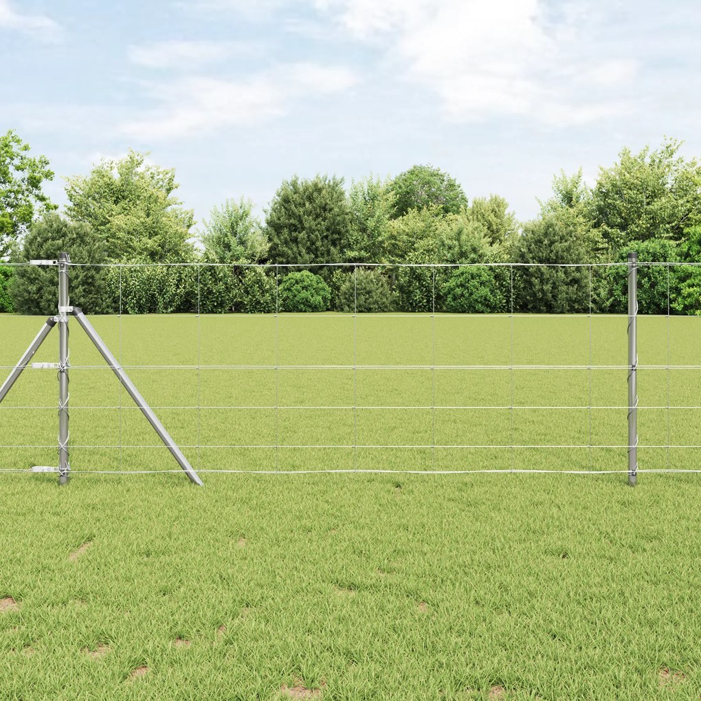 vidaXL Cerca de Campo 0,8x100 m Aço Galvanizado