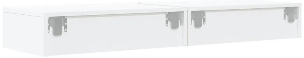 Móveis de TV com luzes LED 2 pcs 60x35x15,5 cm branco