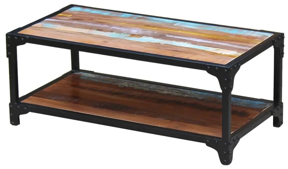 Mesa de centro sólida em madeira reciclada