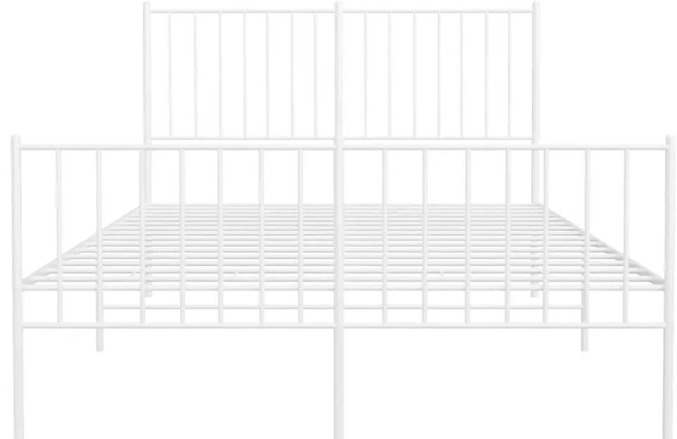 Estrutura de cama com cabeceira e pés 120x200 cm metal branco