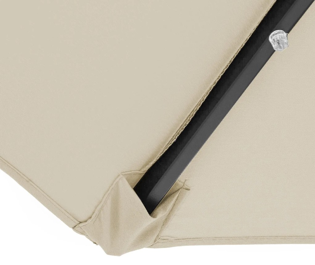 Guarda-sol solar LED Miami alumínio Ø270 cm proteção UV 80+ bege