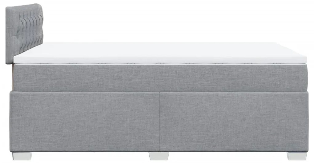 Cama boxspring com colchão 120x190 cm tecido cinzento-claro