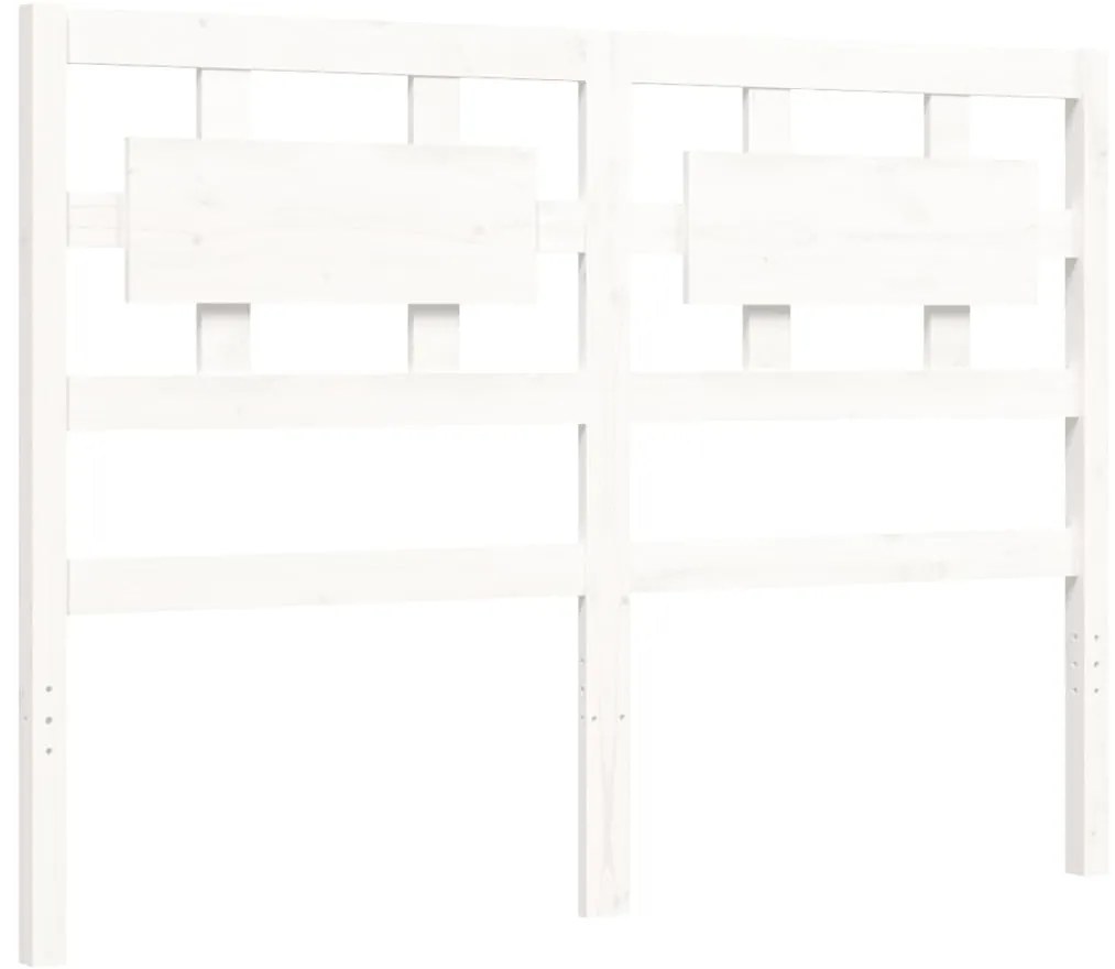 Estrutura de cama com cabeceira 120x200cm madeira maciça branco