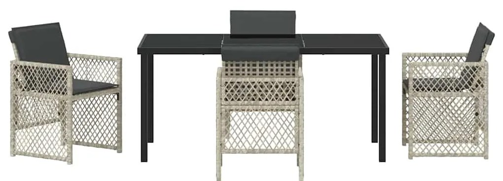 Conjunto de Jantar de Jardim de 5 Peças com Almofadas Cinzento-Claro e
