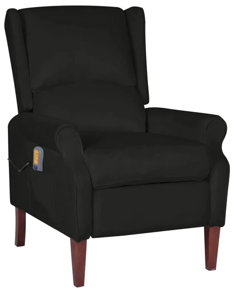vidaXL Poltrona de massagens reclinável veludo preto