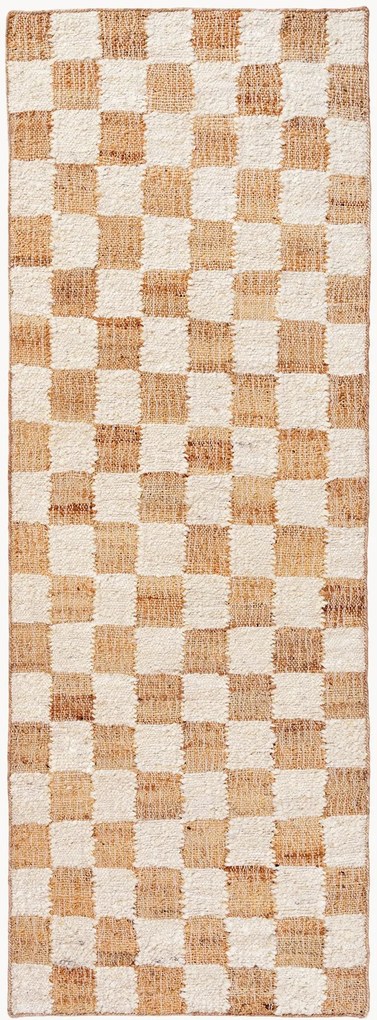 Passadeira de lã artesanal de pelo curto Check