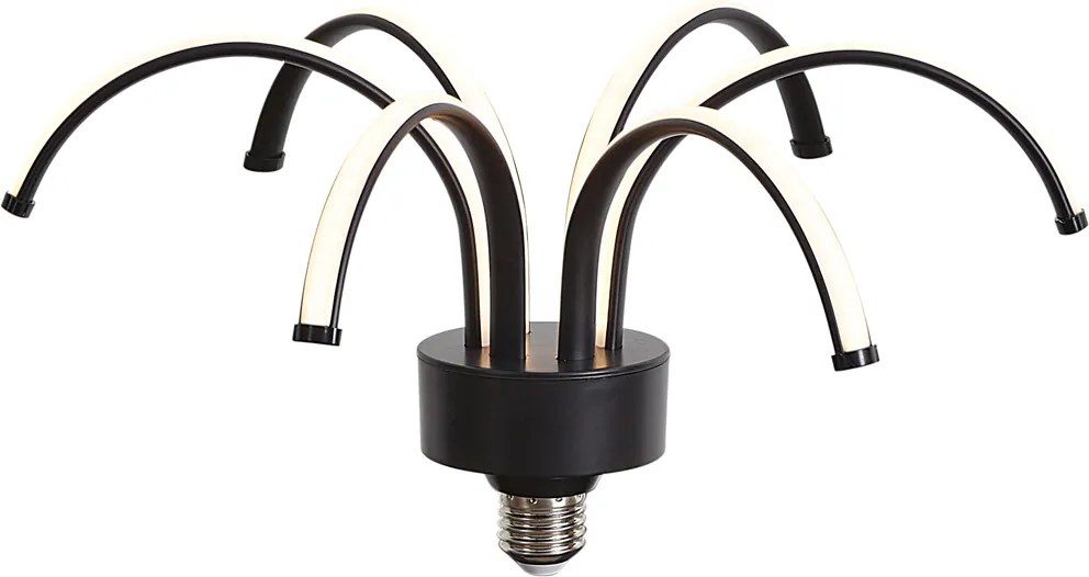 Lâmpada LED decorativa E27 preta 6W 450 lm 3000K