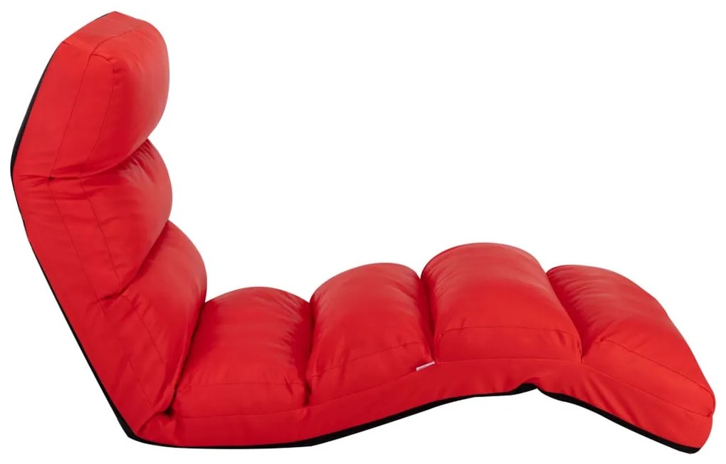 Colchão dobrável couro artificial vermelho