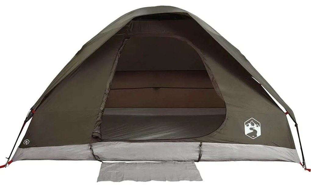 Tenda familiar em cúpula para 6 pessoas impermeável castanho