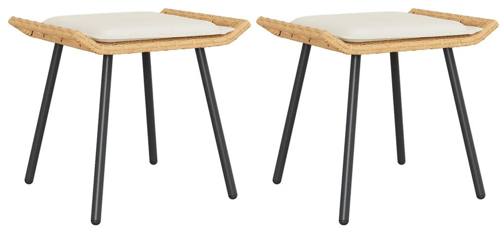 vidaXL Banquinho de Jardim 2 pcs Natura 50 x 40 x 45cm Aço