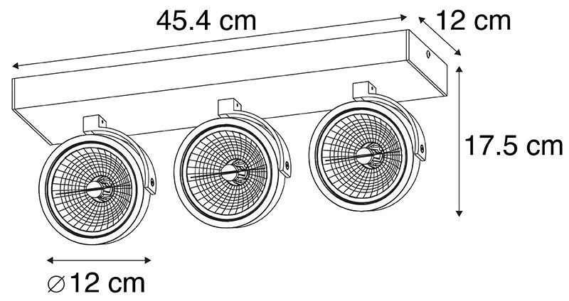 Projetores de design cinzentos ajustáveis 3 luzes - Go