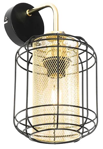 Candeeiro de parede design preto com dourado - Gaze Down Design