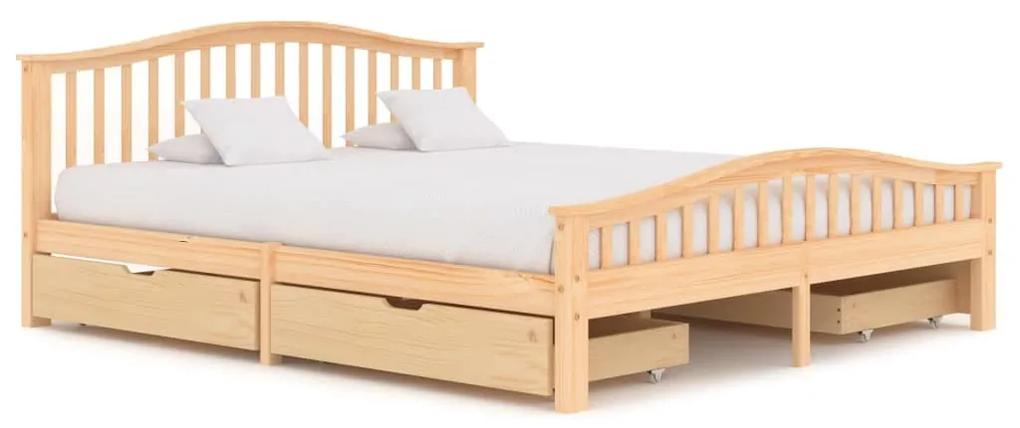Estrutura de cama com 4 gavetas 180x200 cm pinho maciço