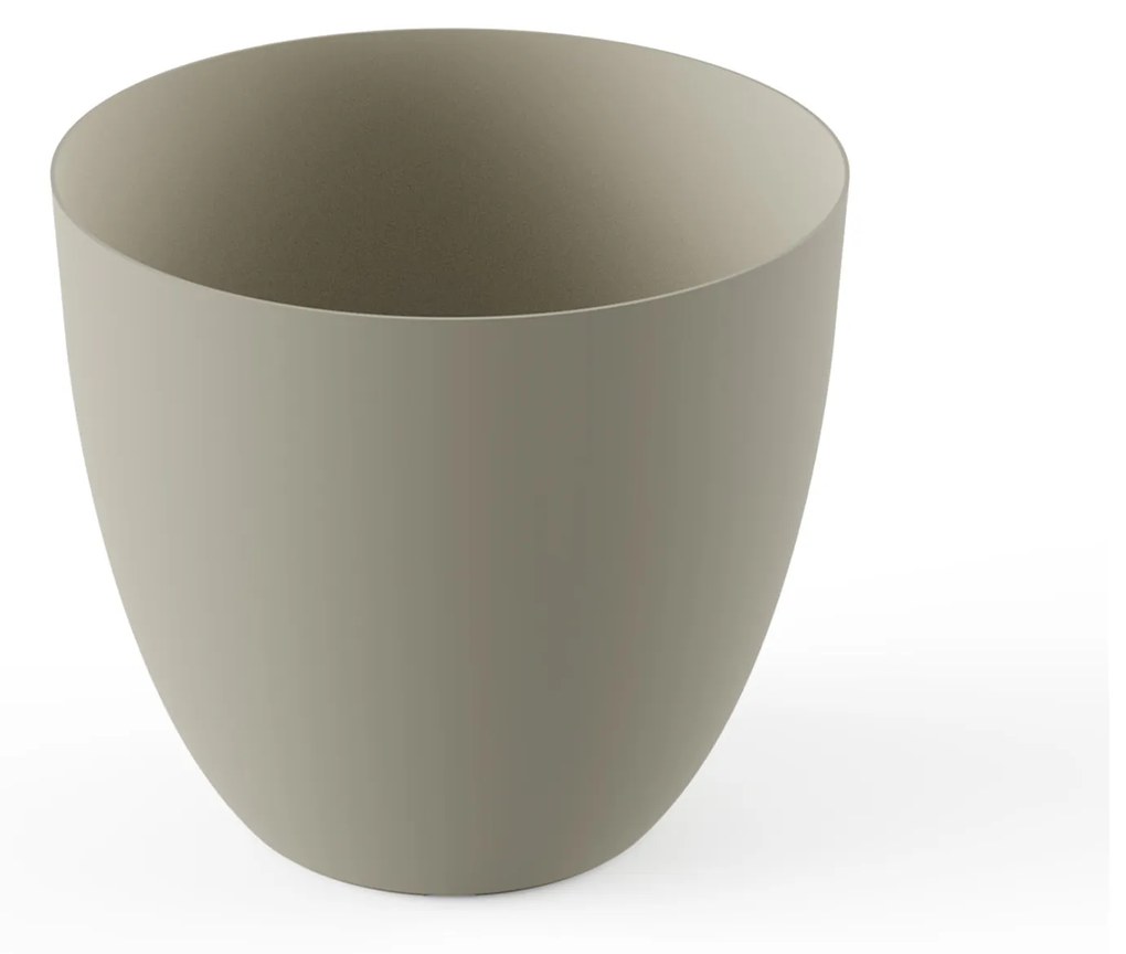 Vaso Plástico Tes Redondo Bege 22X20cm