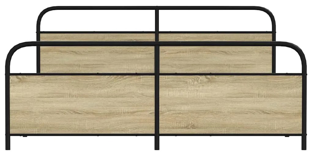 Estrutura de cama sem colchão 183x213cm metal carvalho sonoma