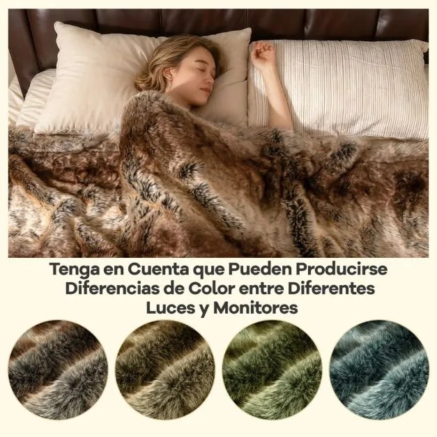 Manta de pele sintética estilo raposa suave 153 x 203 cm, luxuosa e espessa, aconchegante e quente para cama, sofá ou poltrona Castanho