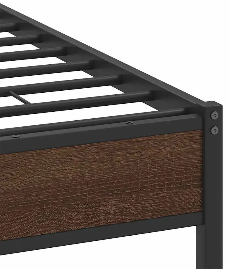 Estrutura cama s/ colchão derivados madeira carvalho castanho