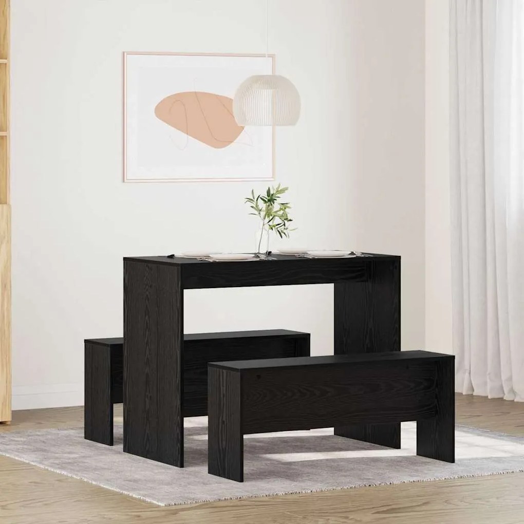 vidaXL Conjunto de sala de jantar 2 pcs Carvalho preto
