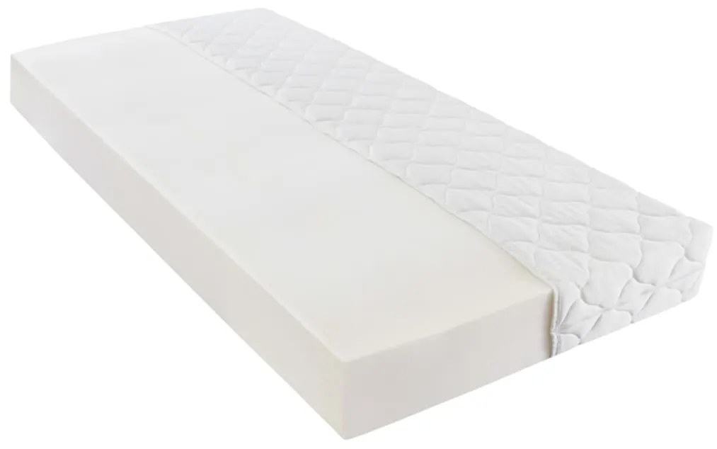 Cama com colchão 140x200cm couro artificial branco