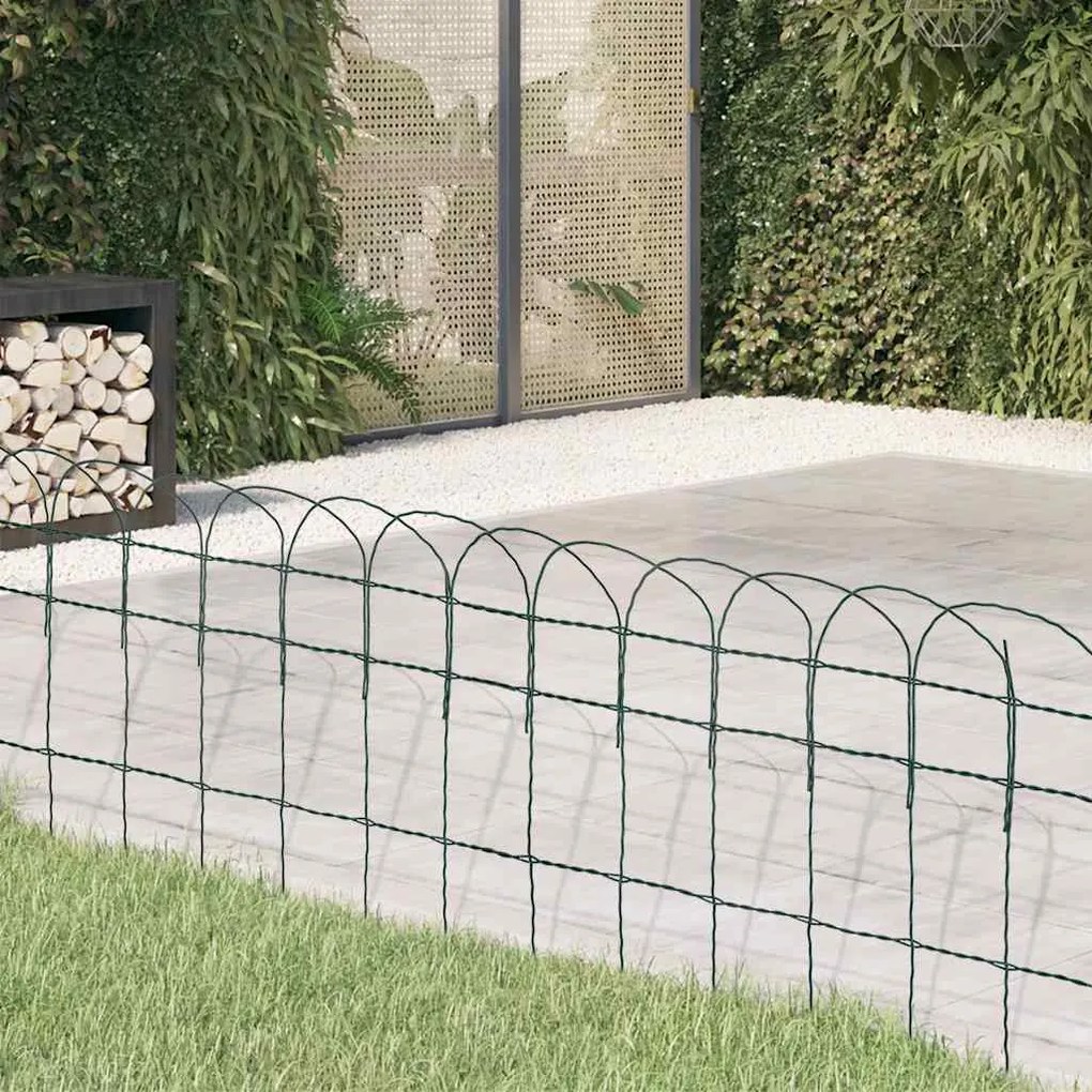 vidaXL Cerca divisória para jardim em ferro revestido a pó 10x0,4 m
