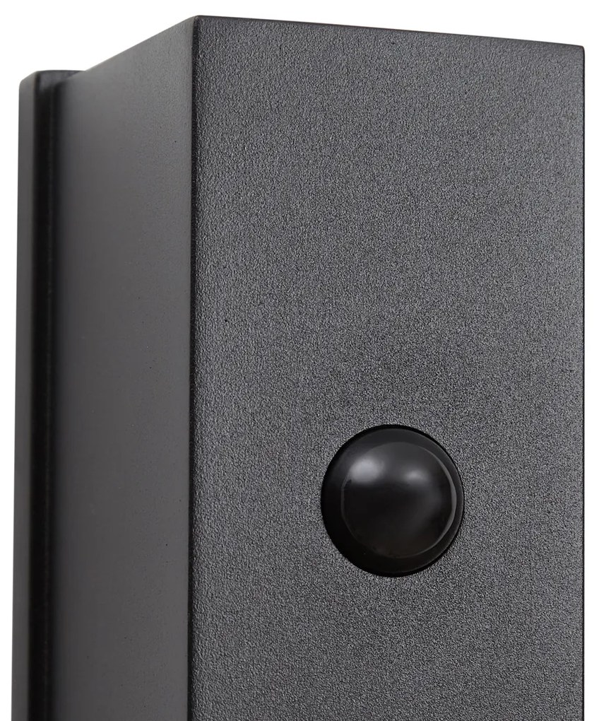 Candeeiro de Parede Preto Sensor Lux Magnético Incl. LED Recarregável - Sandy Moderno