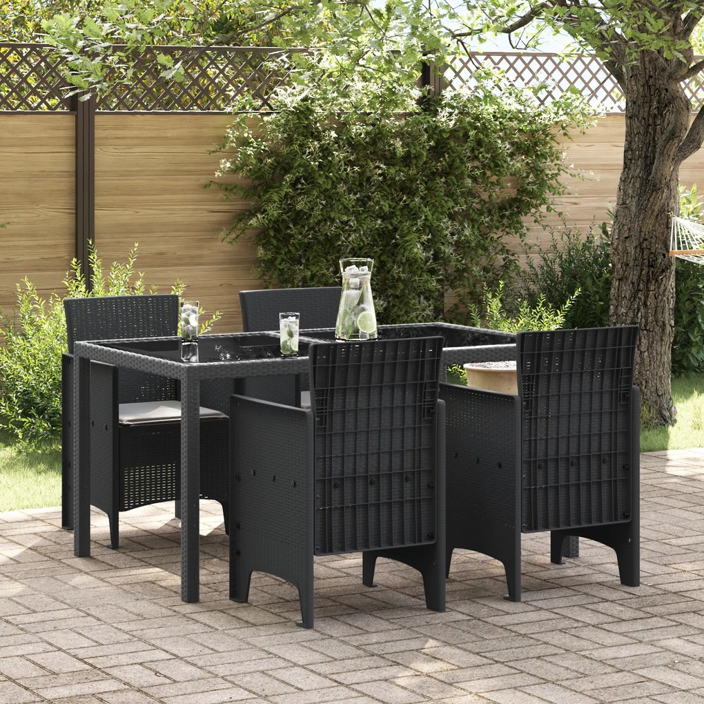 vidaXL Cadeiras de Jardim com Almofadas 4 pcs Antracite Rattan Sintético