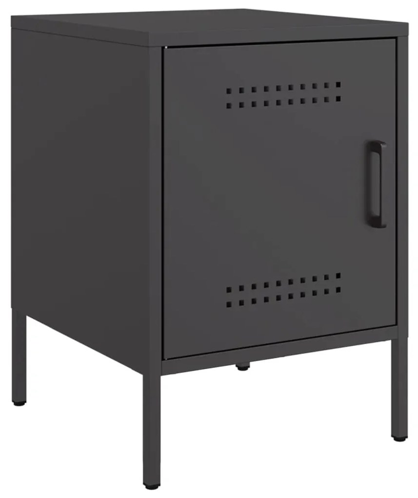 Mesas de cabeceira 2 pcs 36x39x50,5cm aço preto