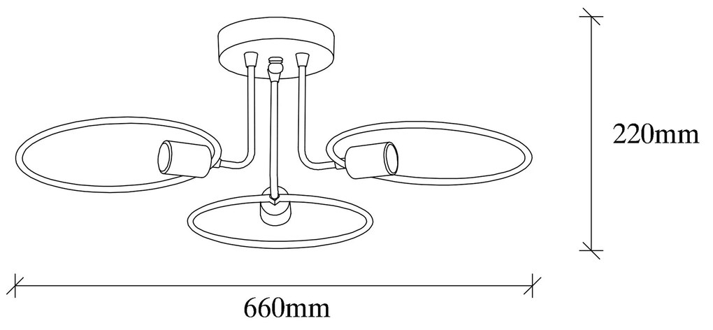Candeeiro Chandelier Circle – Preto – 66 x 66 cm