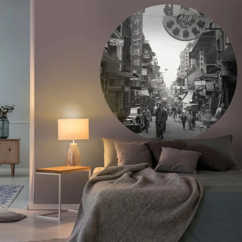 Papel de parede circular "Hong Kong the Old Days" 190 cm
