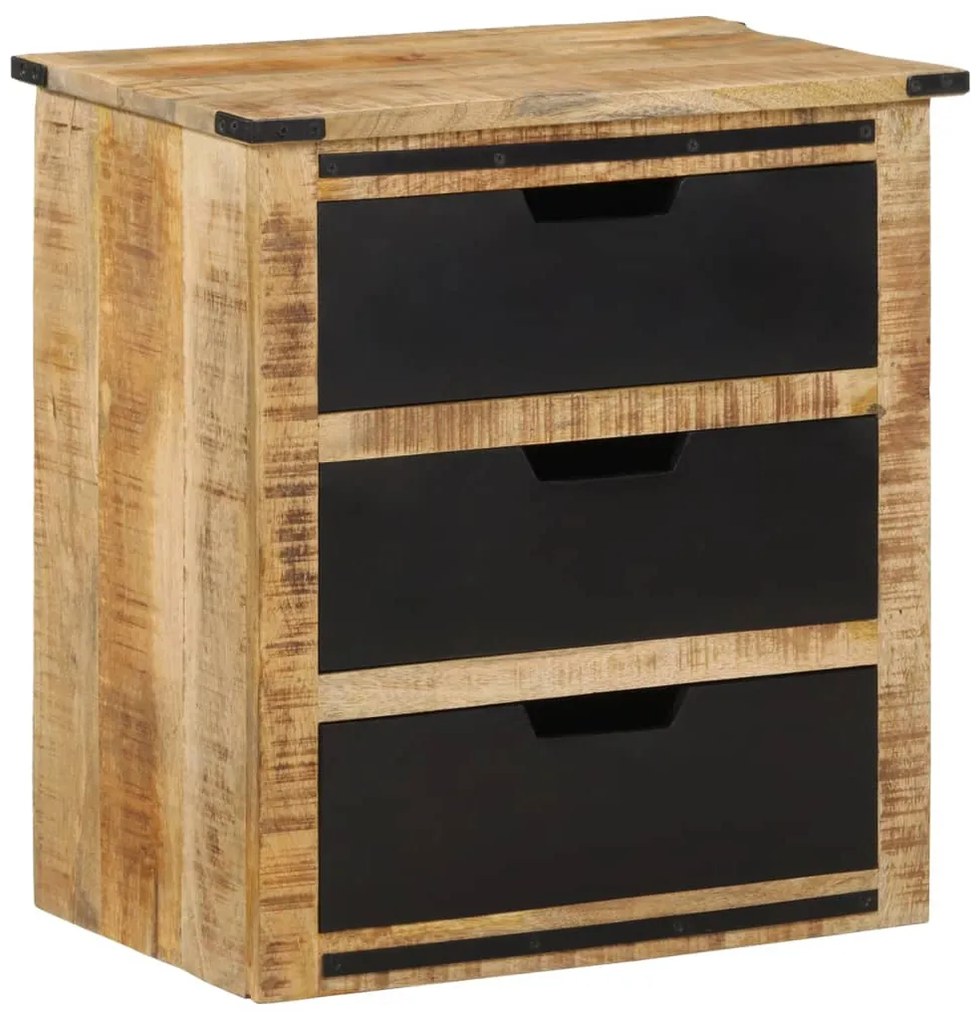 vidaXL Aparador c/ 3 gavetas 55x35x60 cm madeira de mangueira maciça