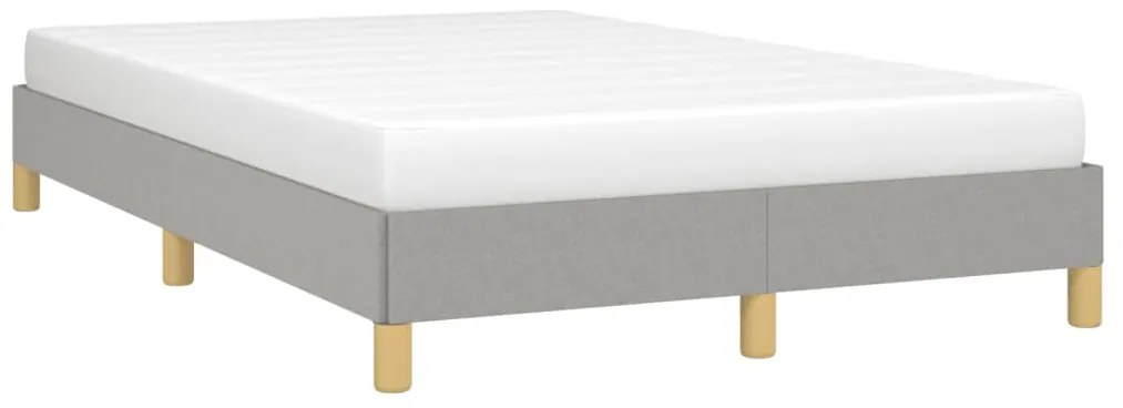 Estrutura de cama sem colchão 120x200 cm tecido cinzento-claro