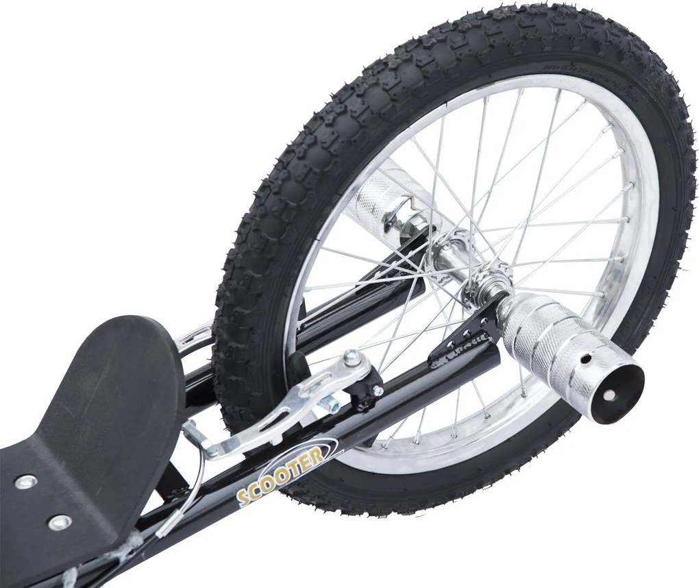 Trotinete para Crianças acima de 5 anos Scooter de 2 Rodas Grandes Insufláveis de 16 Polegadas com Freios e Guidão Ajustável em Altura 143x58x92-100cm