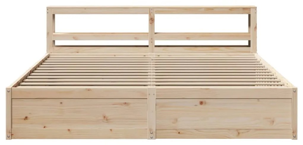 Estrutura de cama com cabeceira 200x200 cm pinho maciço