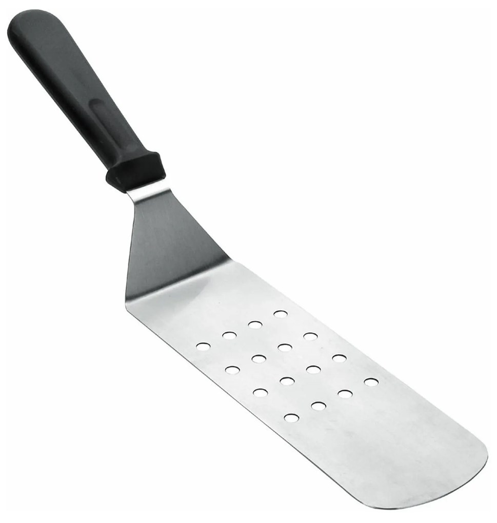 Espátula Inox Perfurada Cabo Preto 7.5X21.5cm