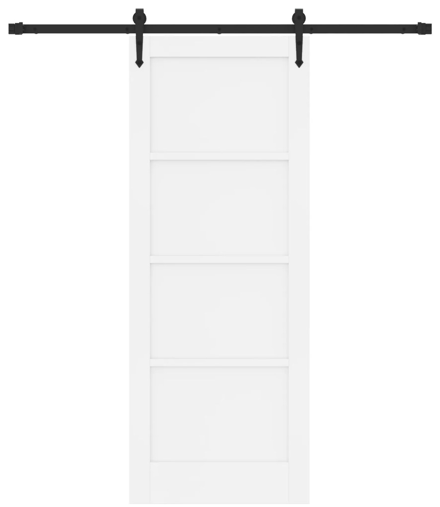 Porta Deslizante vidaXL com Conjunto de Ferragens Branca 78x202 cm Mad