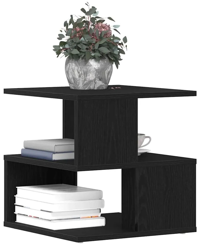 Mesa de Apoio vidaXL Preta em Carvalho 40x40x40 cm de Madeira de Engen