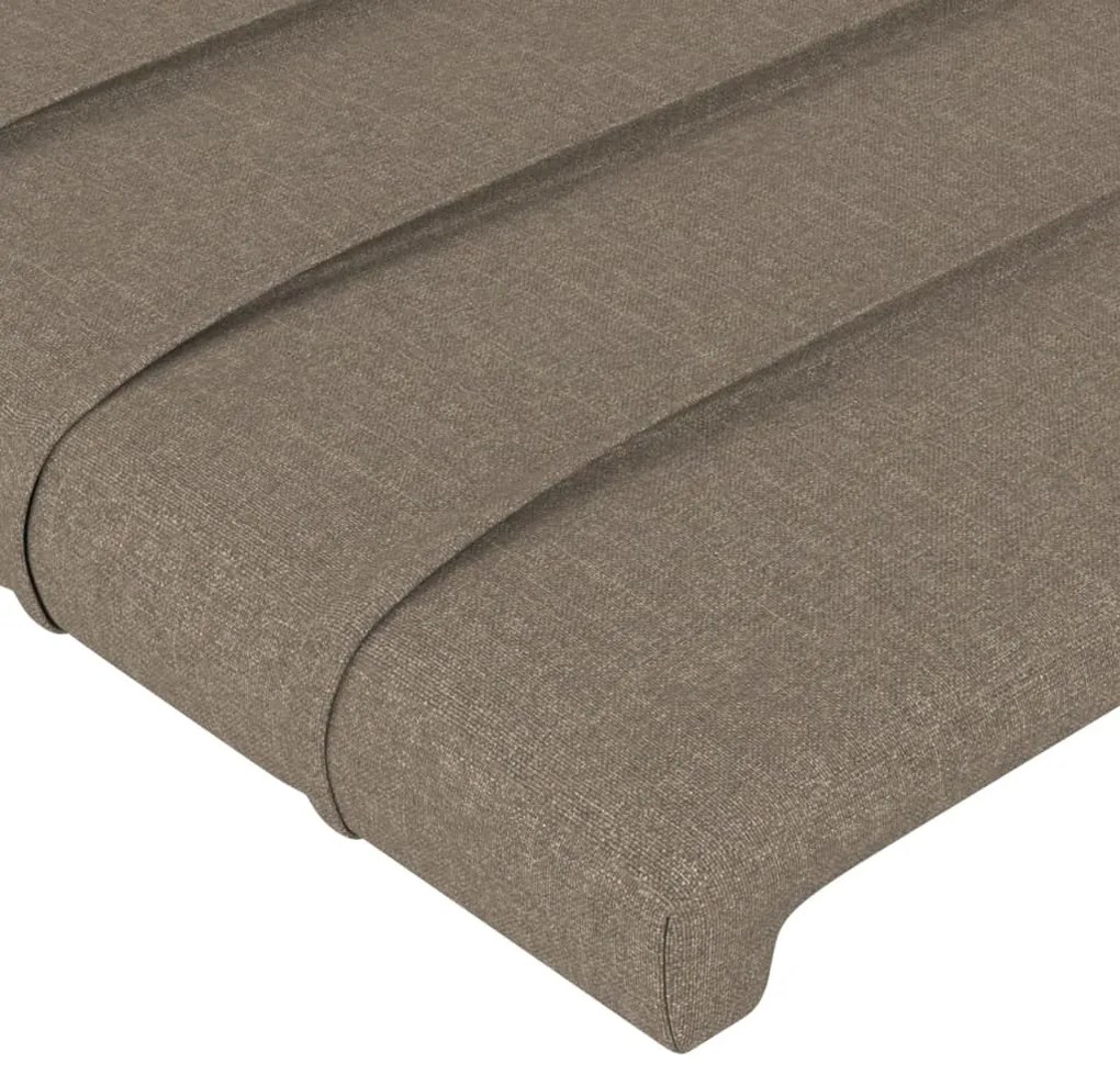 Cama sem colchão 140x190 cm tecido castanho-acinzentado