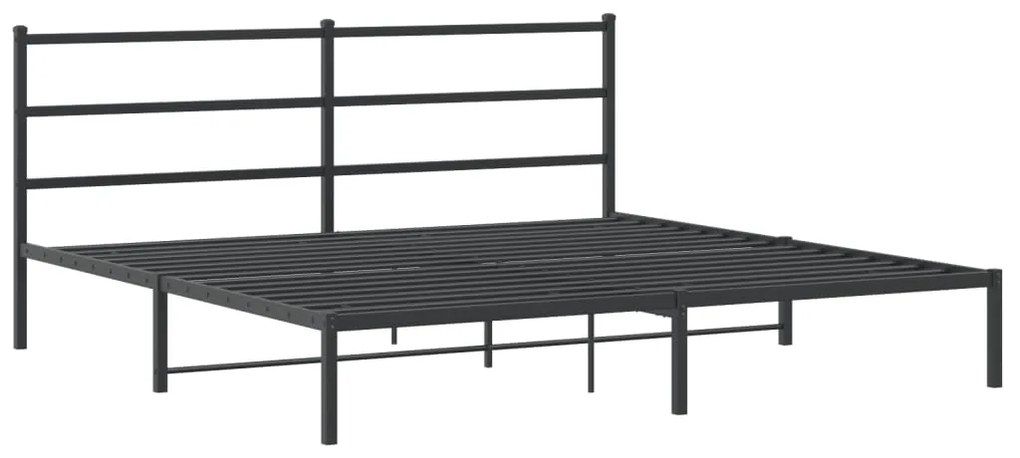 Estrutura de cama com cabeceira 193x203 cm metal preto