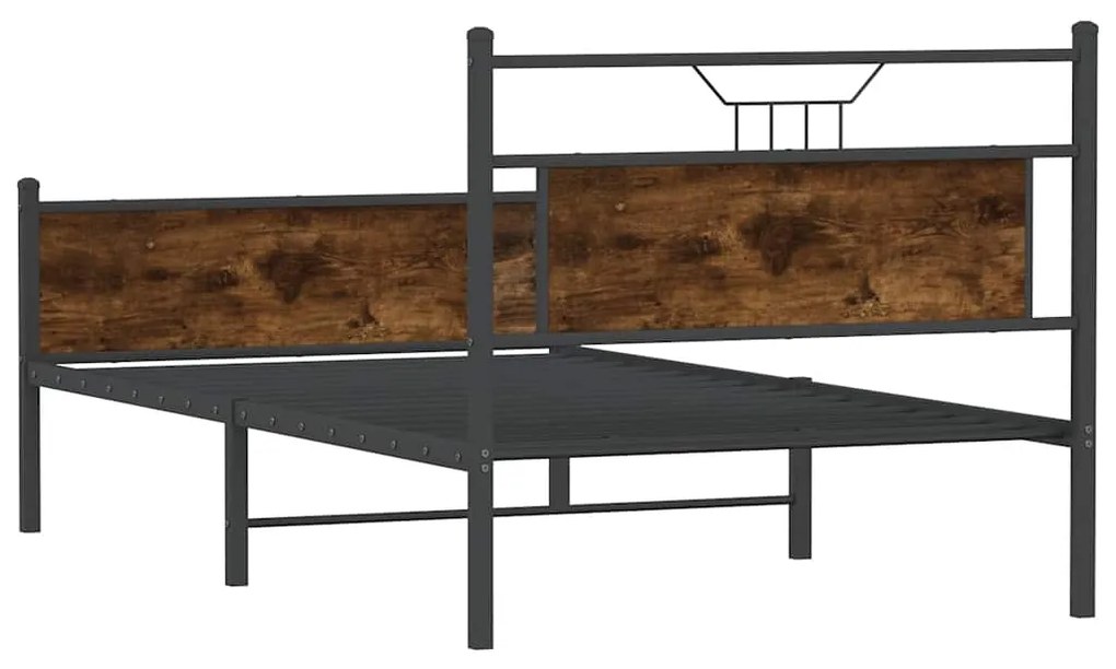 Estrutura de cama sem colchão 107x203 cm carvalho fumado