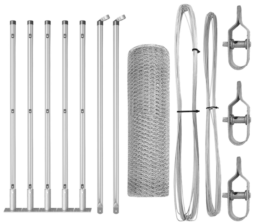 Cerca Hexagonal vidaXL 0,5x10 m Aço Galvanizado