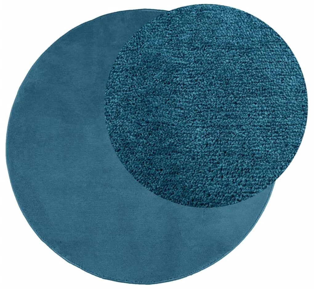Tapete de pelo curto OVIEDO Ø 120 cm turquesa