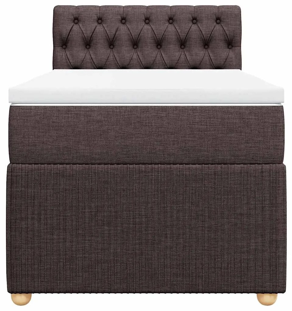 Cama com molas/colchão 90x190 cm tecido castanho-escuro