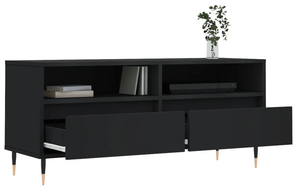 Móvel de TV 100x34,5x44,5 cm derivados de madeira preto