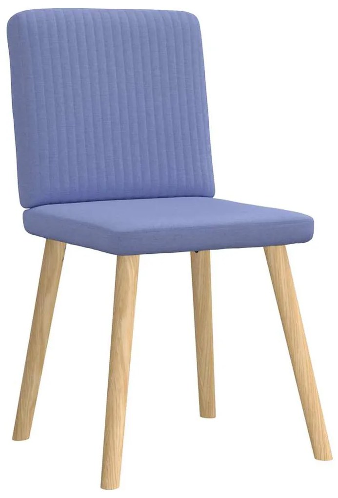 Cadeiras de jantar 4 pcs Jeans Tecido Azul