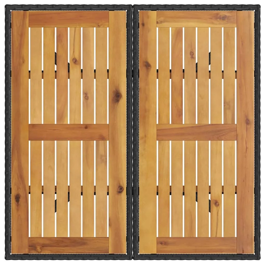 Conjunto de Jantar de Jardim 5 Peças com Almofadas Preto Rattan Sintét